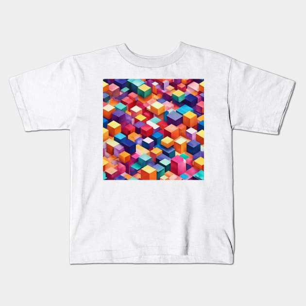 Watercolor Geometric Kids T-Shirt by justrachna